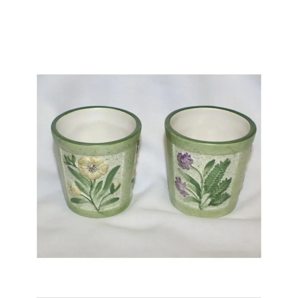 2 Yankee Candle Votive Tealite Candle Holders Flower Panels Spring Easter